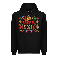 Black viva mexico Premium Hoodie - LillyAllenDesigns