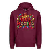 Burgundy viva mexico Premium Hoodie - LillyAllenDesigns