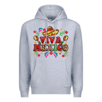 Heather Grey viva mexico Premium Hoodie - LillyAllenDesigns