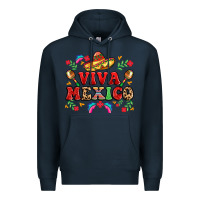 Navy viva mexico Premium Hoodie - LillyAllenDesigns