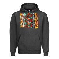 Charcoal Heather western horses roses and bullskulls wıth cowhide amd serape brushstro Zipper Hoodie - Artiststas