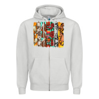 Dove Grey western horses roses and bullskulls wıth cowhide amd serape brushstro Zipper Hoodie - Artiststas
