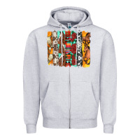 Heather Grey western horses roses and bullskulls wıth cowhide amd serape brushstro Zipper Hoodie - Artiststas