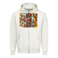 Oatmeal Heather western horses roses and bullskulls wıth cowhide amd serape brushstro Zipper Hoodie - Artiststas