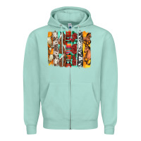 Seafoam western horses roses and bullskulls wıth cowhide amd serape brushstro Zipper Hoodie - Artiststas