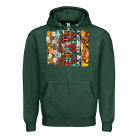 Sports Green western horses roses and bullskulls wıth cowhide amd serape brushstro Zipper Hoodie - Artiststas