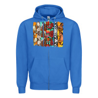 Western Horses Roses And Bullskulls Wıth Cowhide Amd Serape Brushstro Zipper Hoodie | Teevron