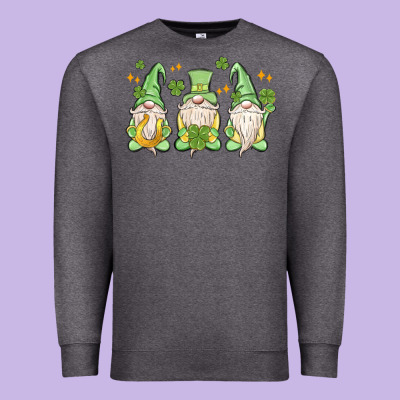 St. Patrick's Day Gnomes Premium Sweatshirt Designed By Maliassmallbusiness
