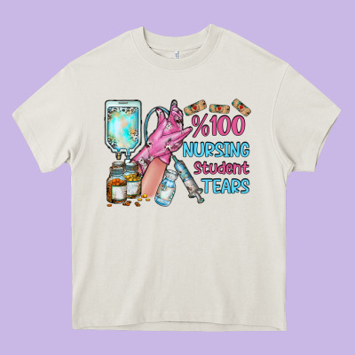 Nursing Student Tears Heavy Core Tee Designed By Racoondesign
