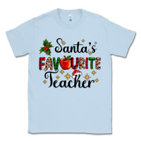 Dusty Blue santas favourite teacher Classic Tee - AdoDesignShop