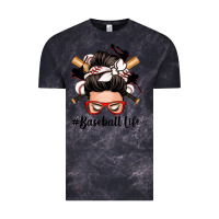 Cloud Black baseball life messy bun Vintage Tee - Zillion Design Studio