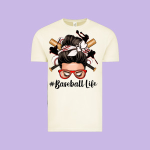 Baseball Life Messy Bun Vintage Tee Designed By Zillion Design Studio