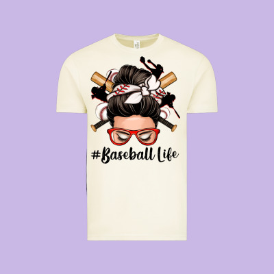 Baseball Life Messy Bun Vintage Tee Designed By Zillion Design Studio