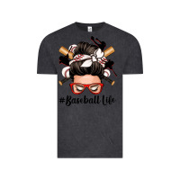 Vintage Black baseball life messy bun Vintage Tee - Zillion Design Studio