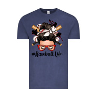 Vintage Denim baseball life messy bun Vintage Tee - Zillion Design Studio