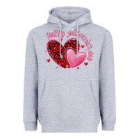 Heather Grey happy valentine's day hearts Heavyweight Hoodie - MaliasSmallBusiness