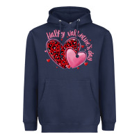 Navy happy valentine's day hearts Heavyweight Hoodie - MaliasSmallBusiness