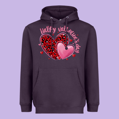 Happy Valentine's Day Hearts Heavyweight Hoodie Designed By Maliassmallbusiness