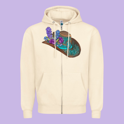 Cowboy Hat Zipper Hoodie Designed By Adodesignshop
