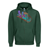 Sports Green cowboy hat Zipper Hoodie - AdoDesignShop
