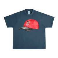 Midnight Navy red softball cap fa element Urban Heavy Tee - FaDigitalArtStudio