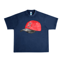 Navy red softball cap fa element Urban Heavy Tee - FaDigitalArtStudio