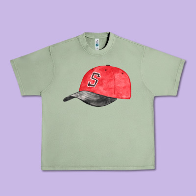 Red Softball Cap Fa Element Urban Heavy Tee Designed By Fadigitalartstudio