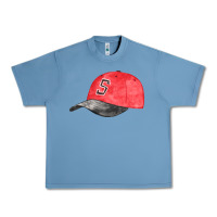 Pebble Blue red softball cap fa element Urban Heavy Tee - FaDigitalArtStudio
