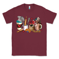 Burgundy bakery coffee cups Classic Tee - AdoDesignShop