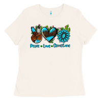 Bone peace love  gemstone Ladies Tee - AdoDesignShop