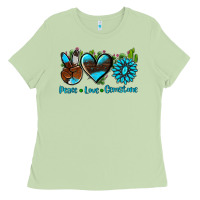 Matcha peace love  gemstone Ladies Tee - AdoDesignShop
