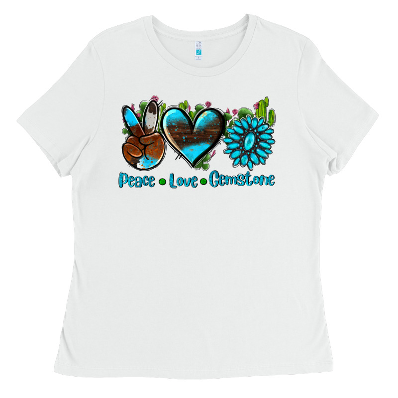 Peace Love  Gemstone Ladies Tee by AdoDesignShop | Teevron