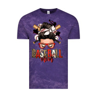 Cloud Purple baseball mom messy bun Vintage Tee - Zillion Design Studio