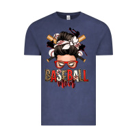 Vintage Denim baseball mom messy bun Vintage Tee - Zillion Design Studio