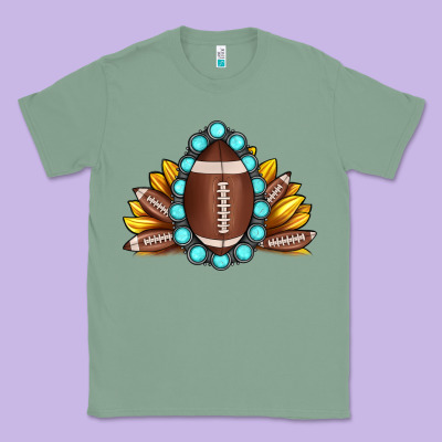 Football Gemstone Sunflower Classic Tee Designed By Jahusdesignshop