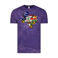 Cloud Purple bull skull texas map american playng Vintage Tee - BarkalooDesign
