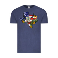 Vintage Denim bull skull texas map american playng Vintage Tee - BarkalooDesign
