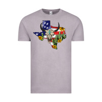 Vintage Zinc bull skull texas map american playng Vintage Tee - BarkalooDesign