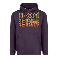 Plum retro blessed redeemed quotes Heavyweight Hoodie - MaliasSmallBusiness