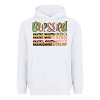 Retro Blessed Redeemed Quotes Heavyweight Hoodie | Teevron