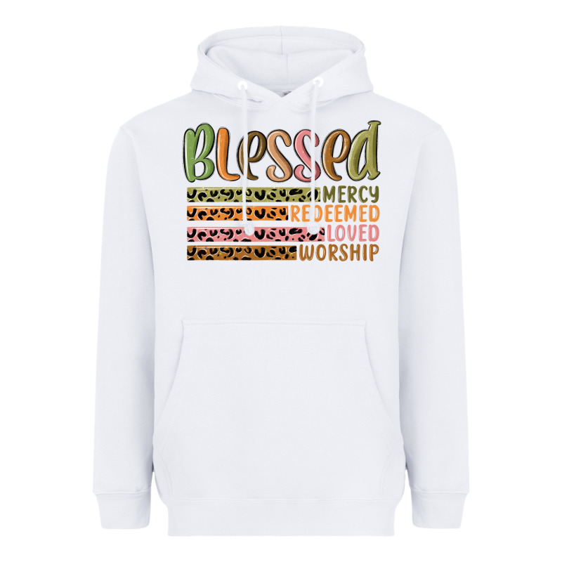 Retro Blessed Redeemed Quotes Heavyweight Hoodie by MaliasSmallBusiness | Teevron