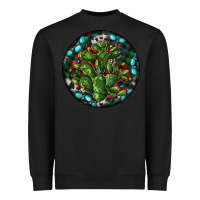 Black Christmas Santa Claus round Heavyweight Sweatshirt - RanaPortraitStore
