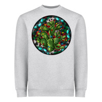 Heather Grey Christmas Santa Claus round Heavyweight Sweatshirt - RanaPortraitStore