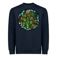 Navy Christmas Santa Claus round Heavyweight Sweatshirt - RanaPortraitStore