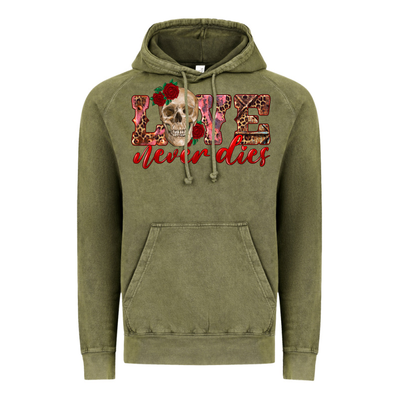 Love Never Dies Skull Vintage Hoodie by RanaPortraitStore | Teevron