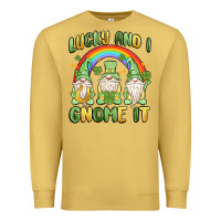 Antique Gold lucky and i gnome it Premium Sweatshirt - MaliasSmallBusiness