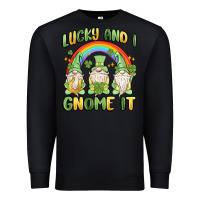 Black lucky and i gnome it Premium Sweatshirt - MaliasSmallBusiness