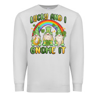 Dove Grey lucky and i gnome it Premium Sweatshirt - MaliasSmallBusiness