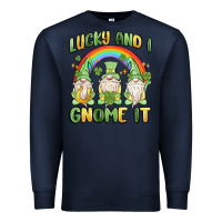 Navy lucky and i gnome it Premium Sweatshirt - MaliasSmallBusiness