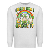 Oatmeal Heather lucky and i gnome it Premium Sweatshirt - MaliasSmallBusiness